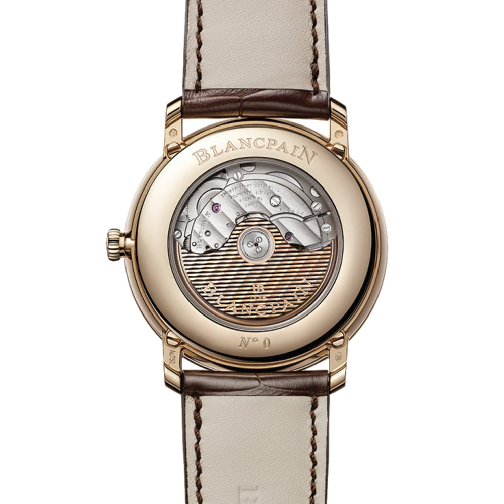 Villeret Complete Calendar Red Gold 40mm - Green on Leather Strap
