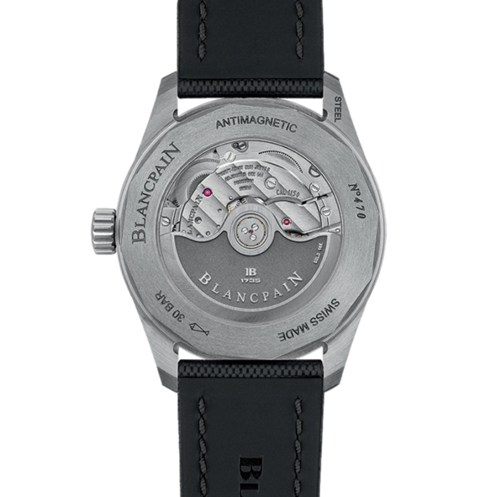 Fifty Fathoms Bathyscaphe Steel and Black Bezel 38mm - Grey on Sail-canvas Strap