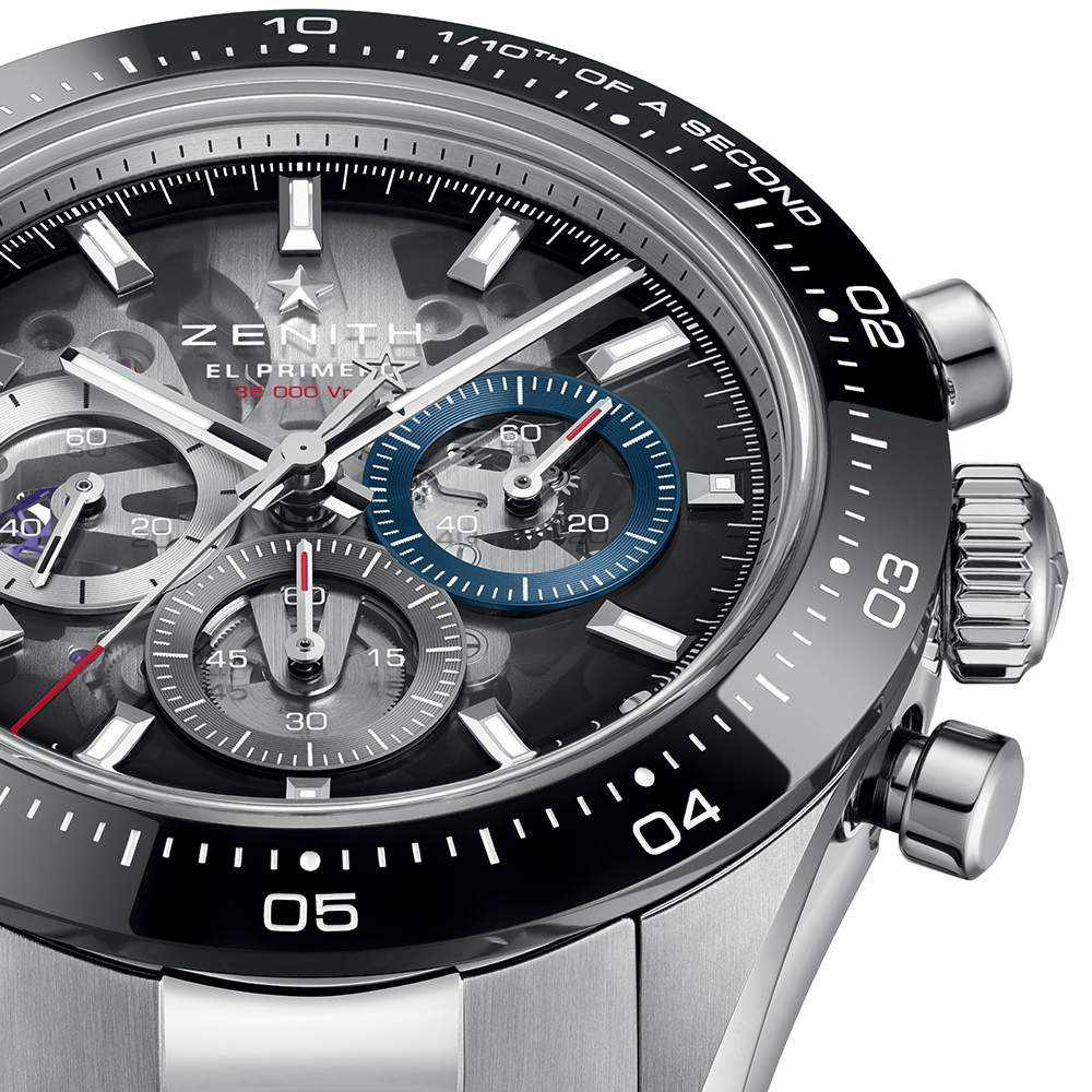 Chronomaster Sport Skeleton 41mm - Grey, Black Bezel on Bracelet and Additional Rubber Strap