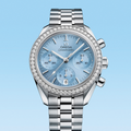 Speedmaster Chronograph 38mm - Ice Blue, Diamond-Set Bezel on Bracelet