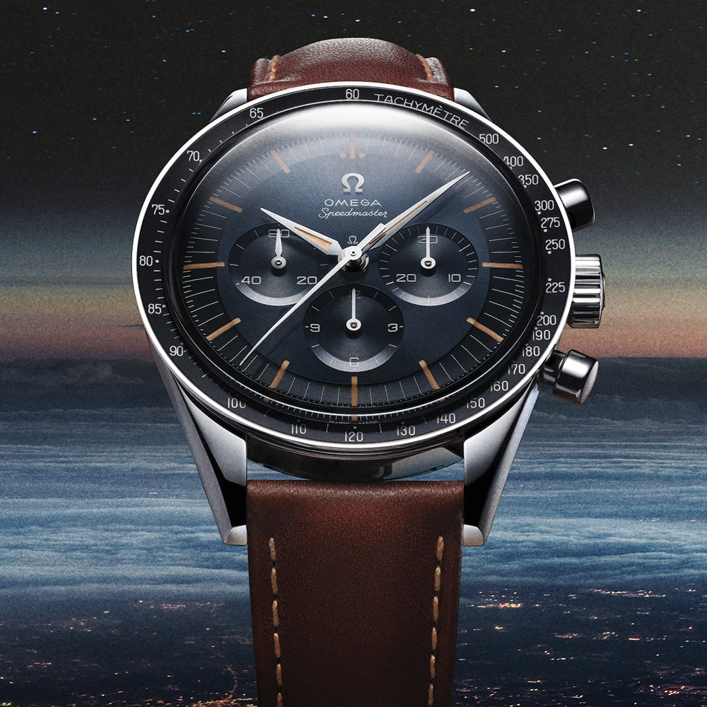 Speedmaster "First Omega in Space" - Blue on Brown Leather Strap