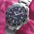 DS Action Diver “New DS Concept Extreme Shock Resistance” Titanium 38mm - Black, Pink Accents on Bracelet