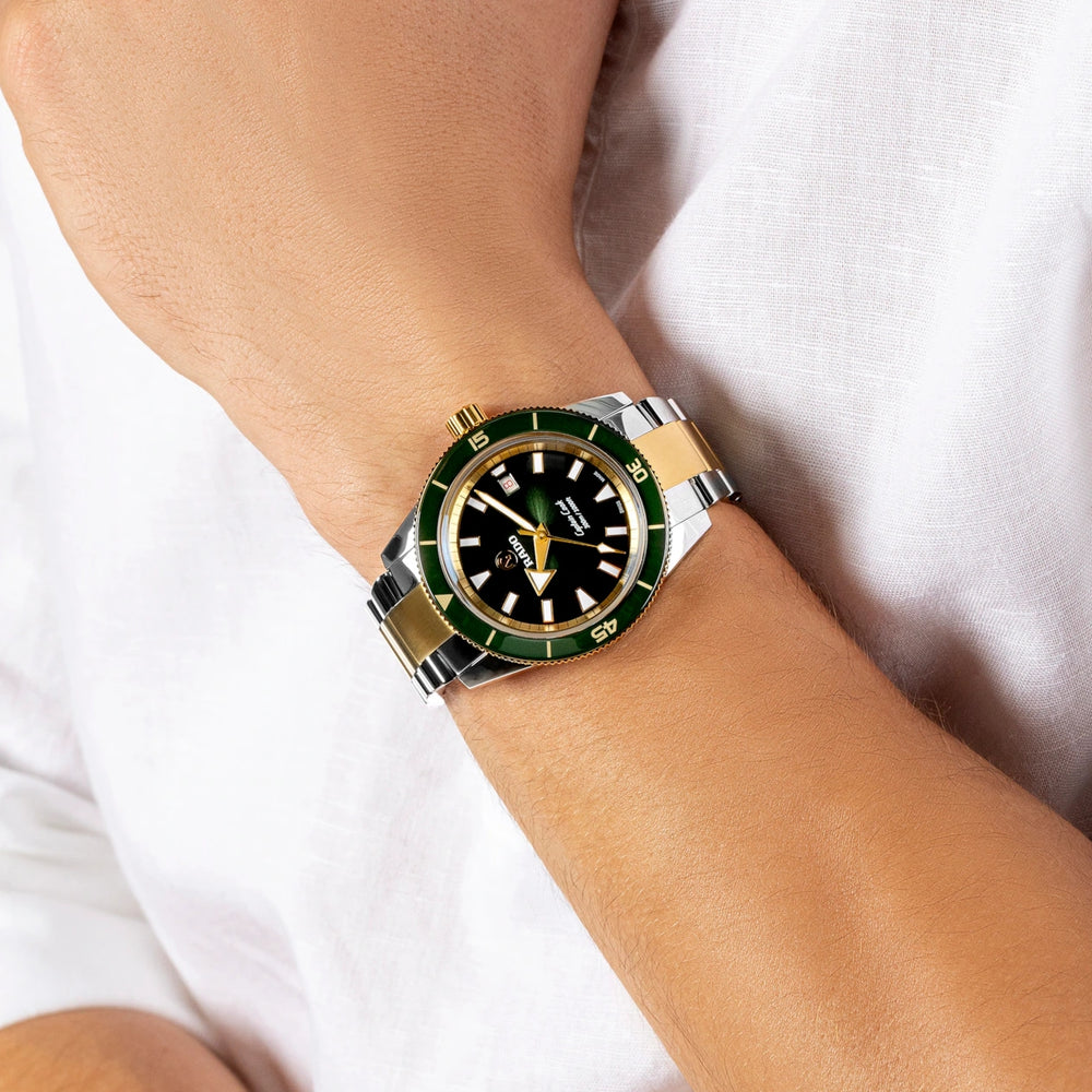 Captain Cook Automatic Two-Tone 42mm - Green on Bracelet