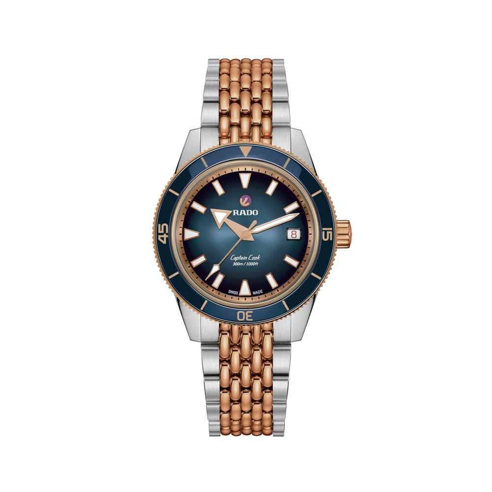 Captain Cook Automatic Bi-Color Rose Gold and Steel 39mm - Blue on Bracelet