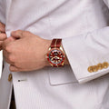 Captain Cook Automatic Bronze 42mm - Red on Fabric Strap