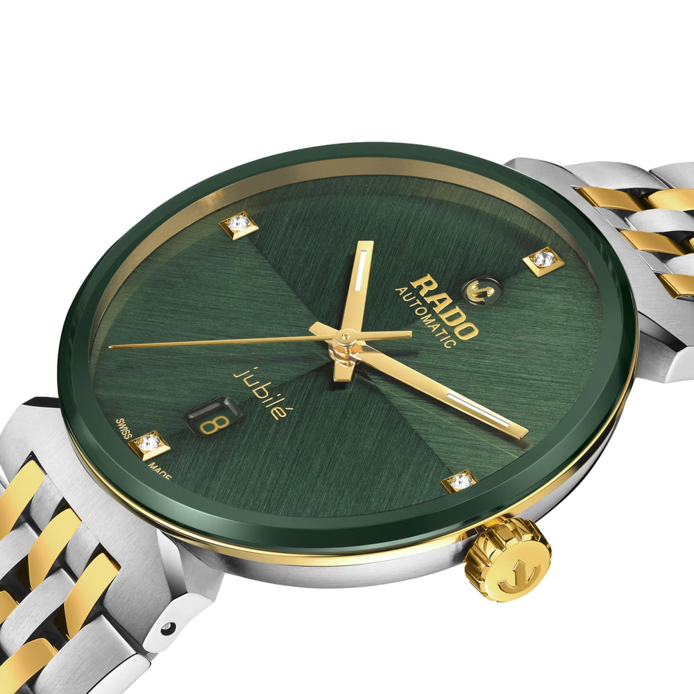 Florence Automatic Bi-Color Yellow Gold and Steel 39mm - Green on Bracelet