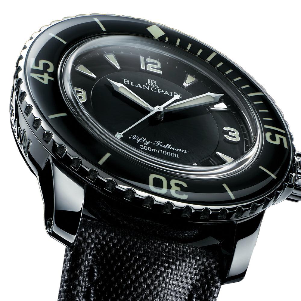 Fifty Fathoms Automatique Steel 45mm - Black on Sail-canvas Strap