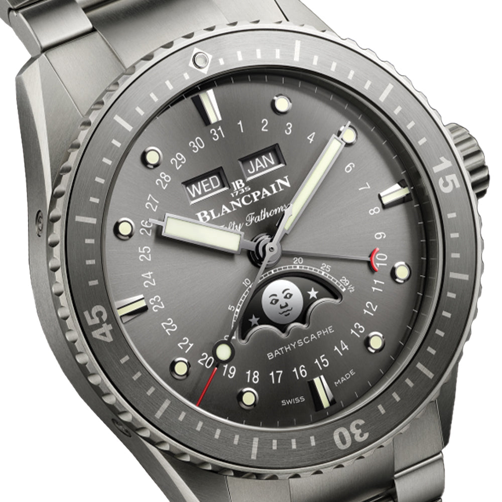 Fifty Fathoms Bathyscaphe Complete Calendar Moonphase Titanium 43mm - Grey on Bracelet