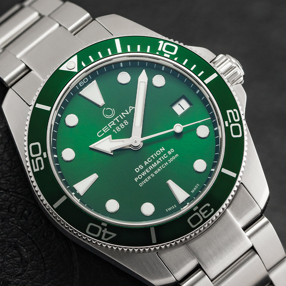 DS Action Diver Powermatic 80 38mm - Green on Bracelet