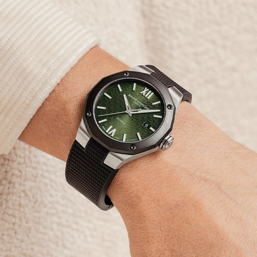 Riviera 10763 Automatic 42mm - Green on Rubber Strap