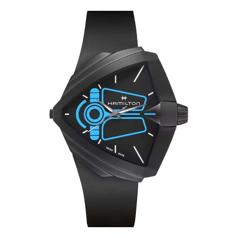 Ventura XXL Bright Dune Limited Edition Quartz Black PVD 52mm x 48mm - Black on Rubber Strap
