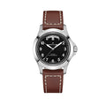 Khaki Field Auto 40mm - Black on Brown Leather Strap