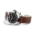 Khaki Field Auto 40mm - Black on Brown Leather Strap