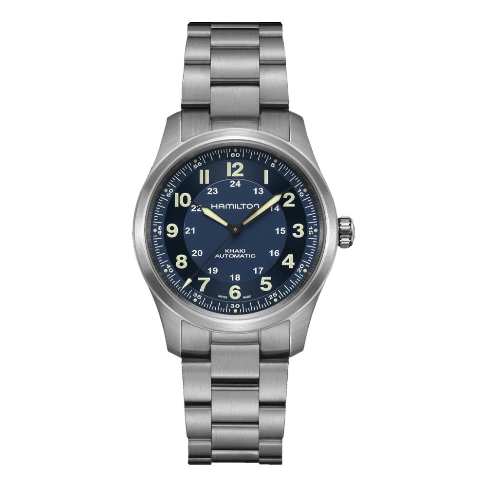 Khaki Field Titanium Auto Blue Dial 38mm