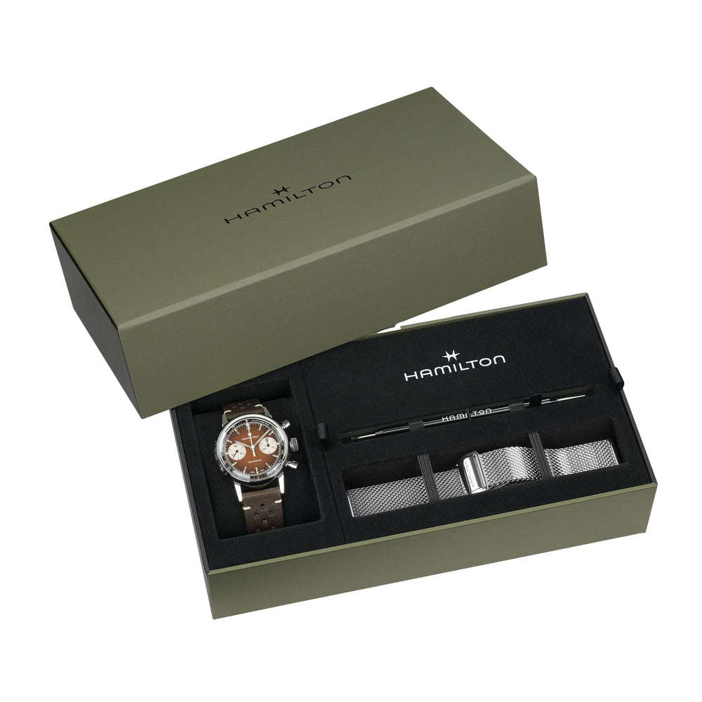 American Classic Intra-Matic Chronograph H 40mm - Brown on Leather Strap w/ Extra Bracelet