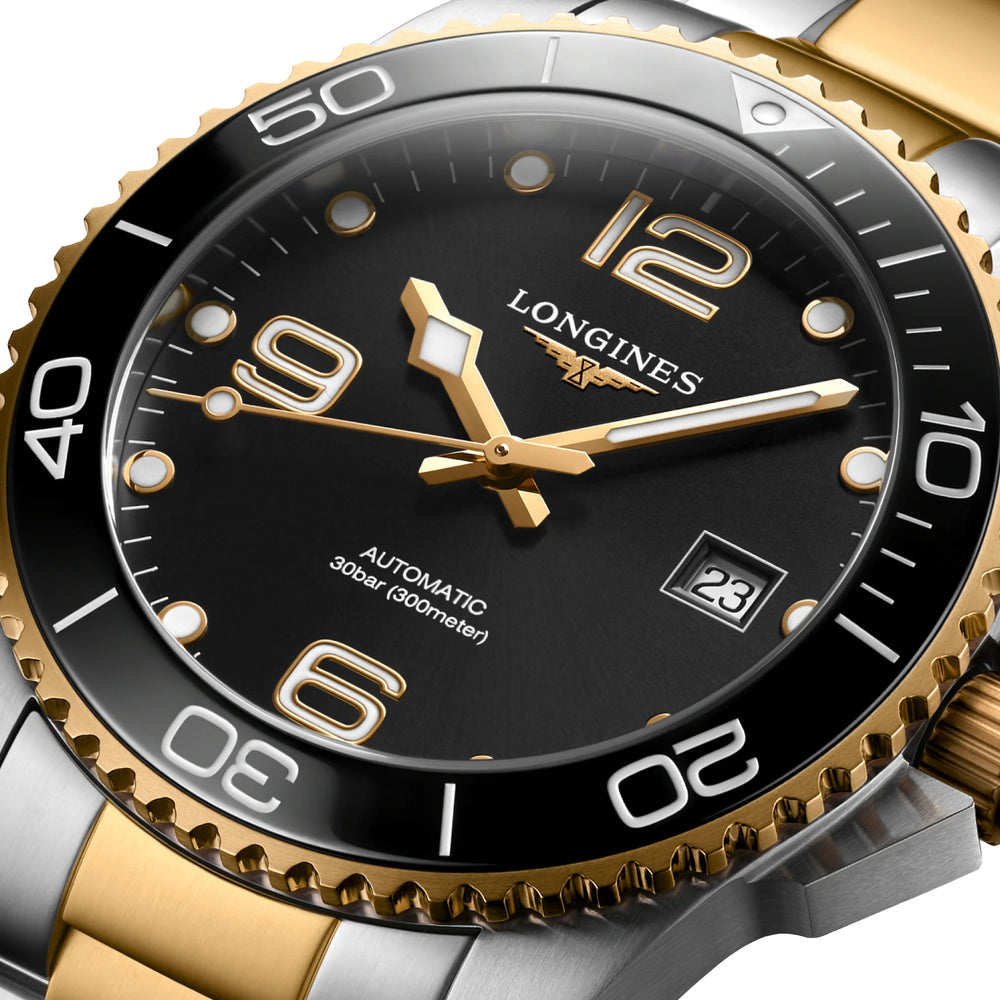 HydroConquest Ceramic Bezel Two-Tone 41mm - Black on Bracelet