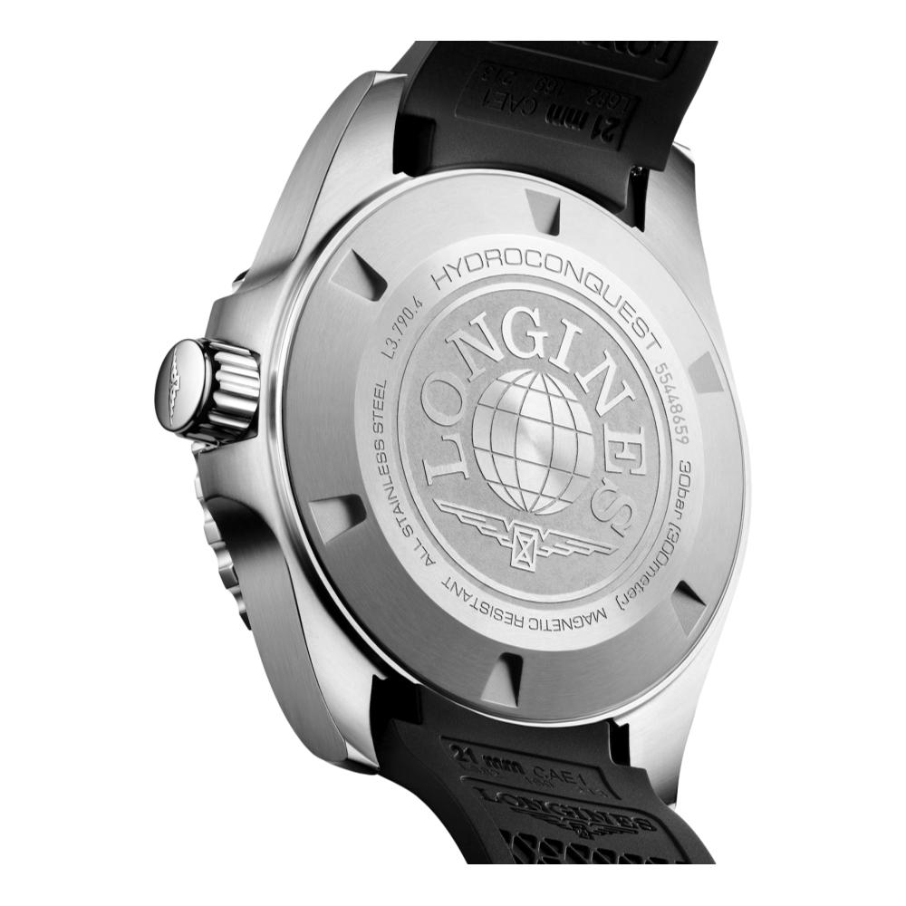 HydroConquest GMT - 41mm Black on Rubber Strap
