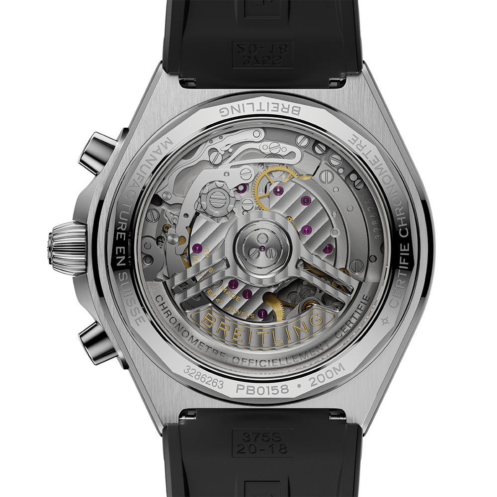 Chronomat B01 Automatic Panda Dial 42mm - Light Blue on Rubber Strap