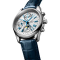 Master Collection Chronograph Moonphase 42mm - Silver on Leather Strap