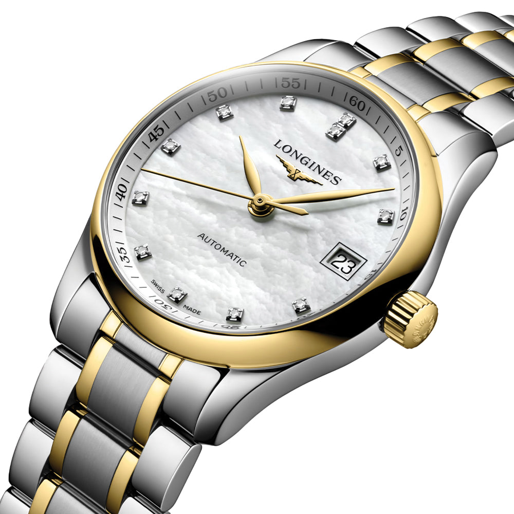 Master Collection Two-Tone 34mm - White, Mother-Of-Pearl on Bracelet