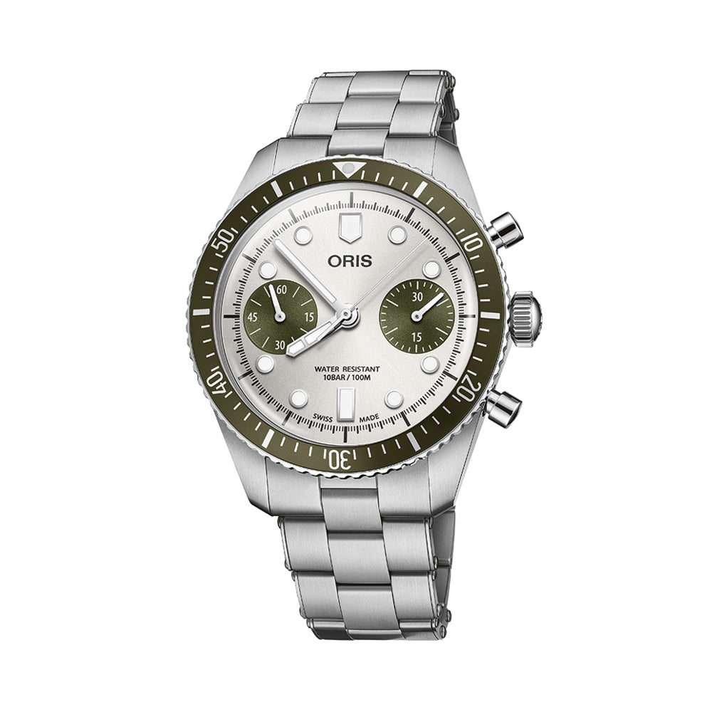 Divers Sixty-Five Chronograph 40mm - Silver on Bracelet
