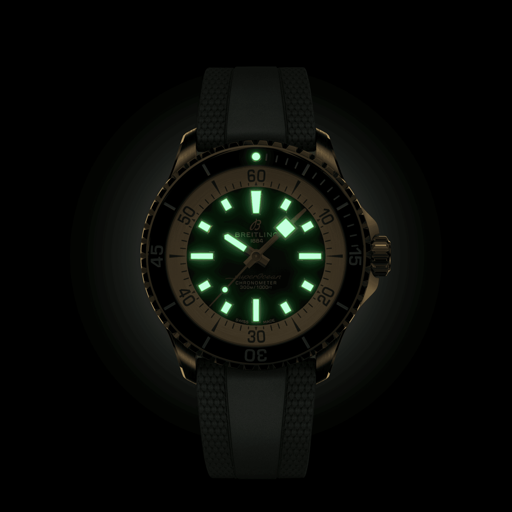 Superocean Automatic Bronze 42mm - Green on Rubber Strap