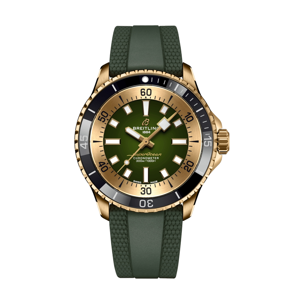 Superocean Automatic Bronze 42mm - Green on Rubber Strap