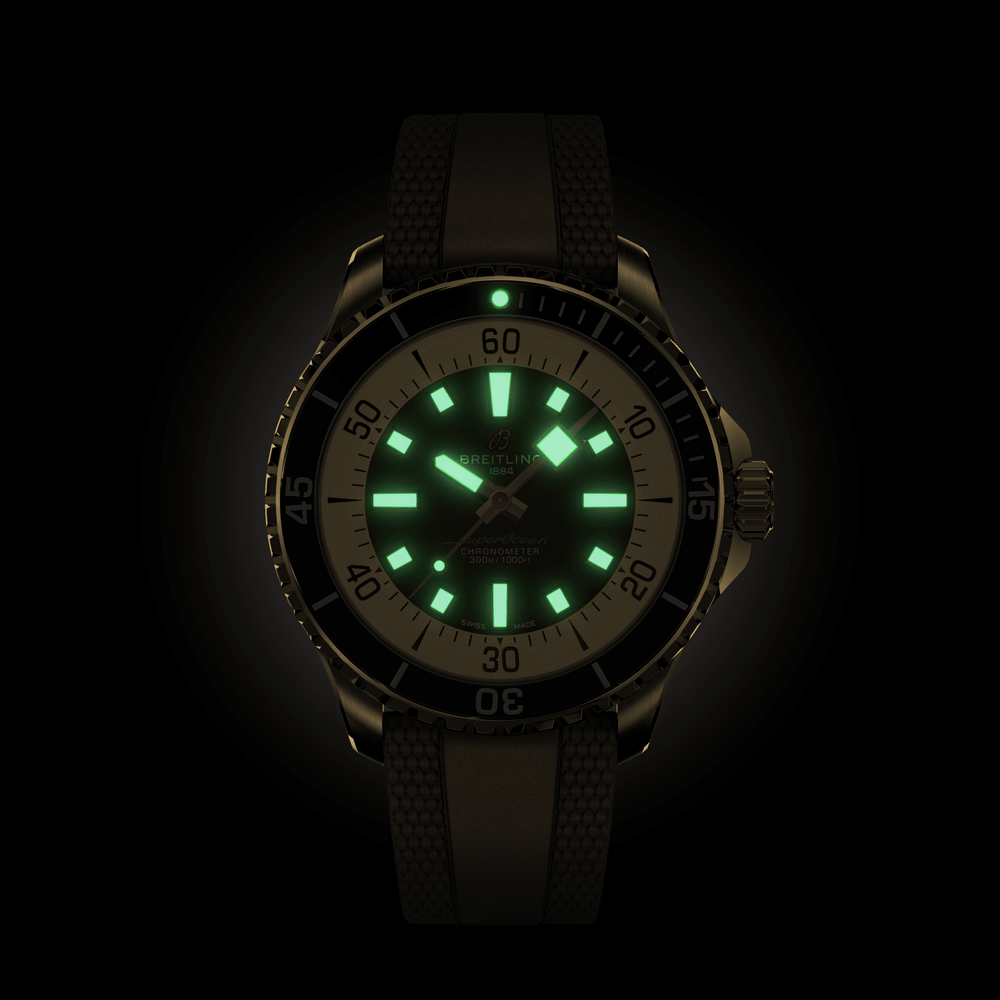Superocean Automatic Bronze 44mm - Brown on Rubber Strap