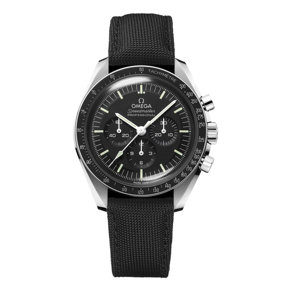 Speedmaster Moonwatch Professional Co‑Axial Master Chronometer Hesalite 42mm - Black on Fabric Strap