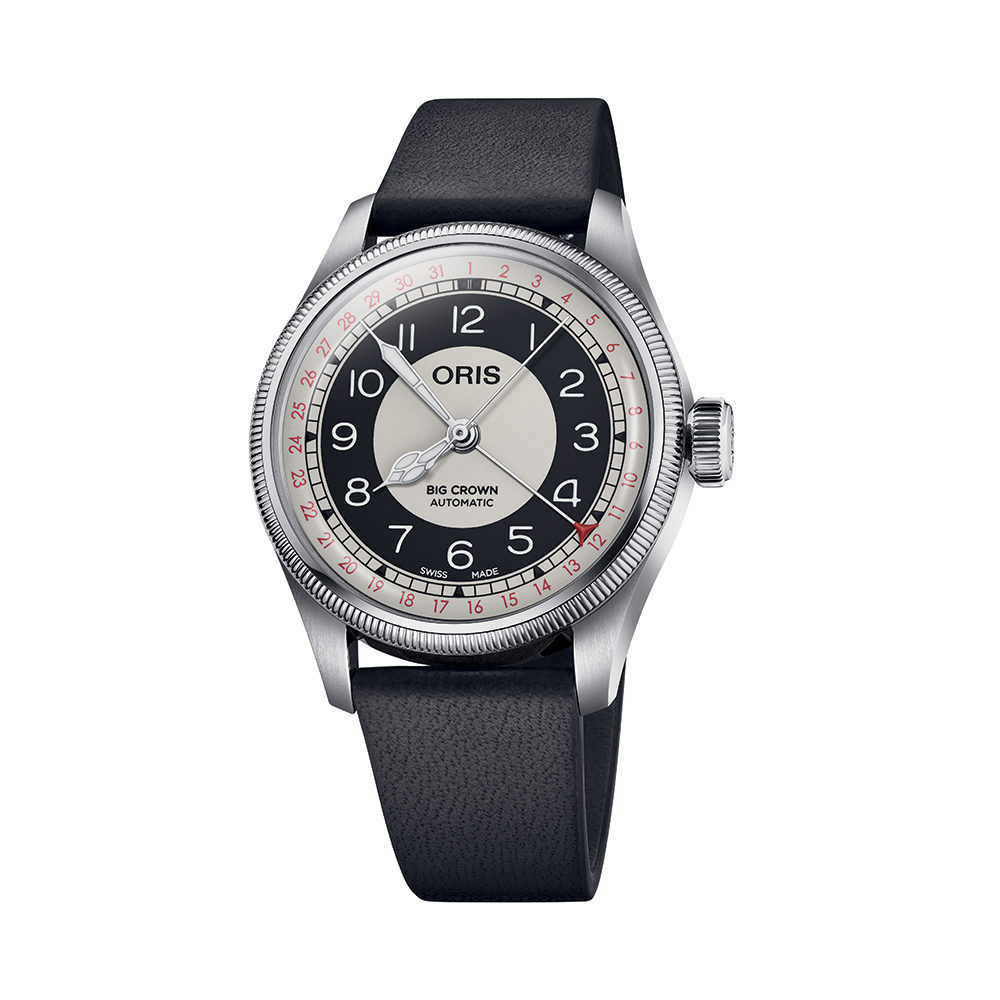 Big Crown Pointer Date “BULLSEYE” 38mm - Black and White on Leather Strap