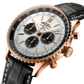 Navitimer B01 Chronograph 18k Red Gold 46mm - Silver on Leather Strap