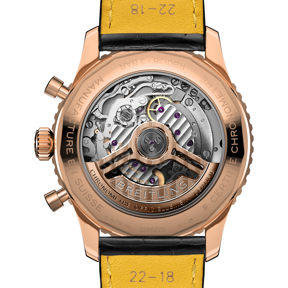 Navitimer B01 Chronograph 18k Red Gold 43mm - Black on Leather Strap