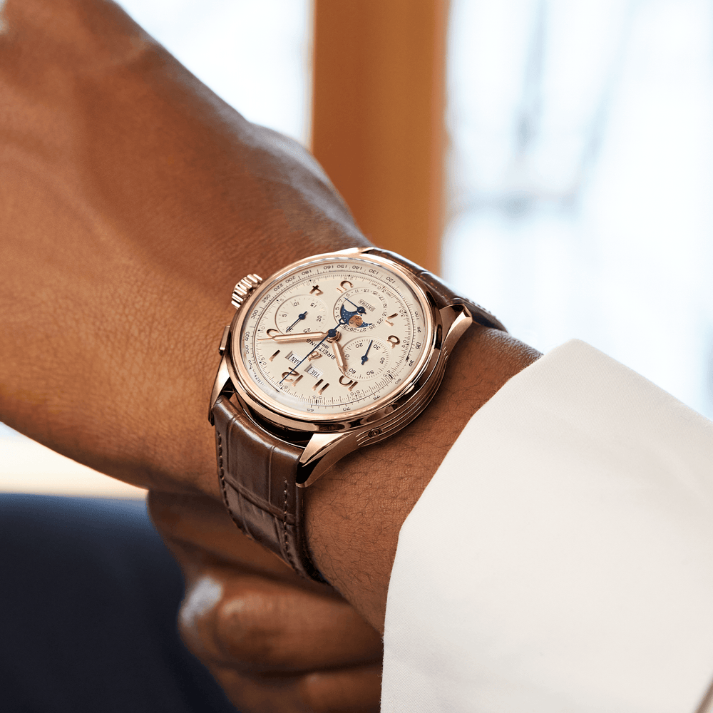 Premier B25 Datora 18k Red Gold 42mm - Ivory on Leather Strap