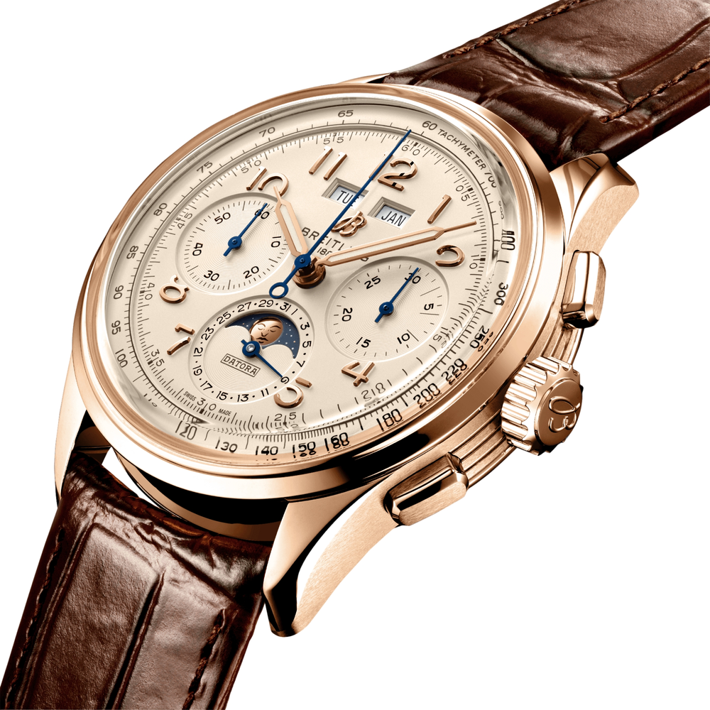 Premier B25 Datora 18k Red Gold 42mm - Ivory on Leather Strap
