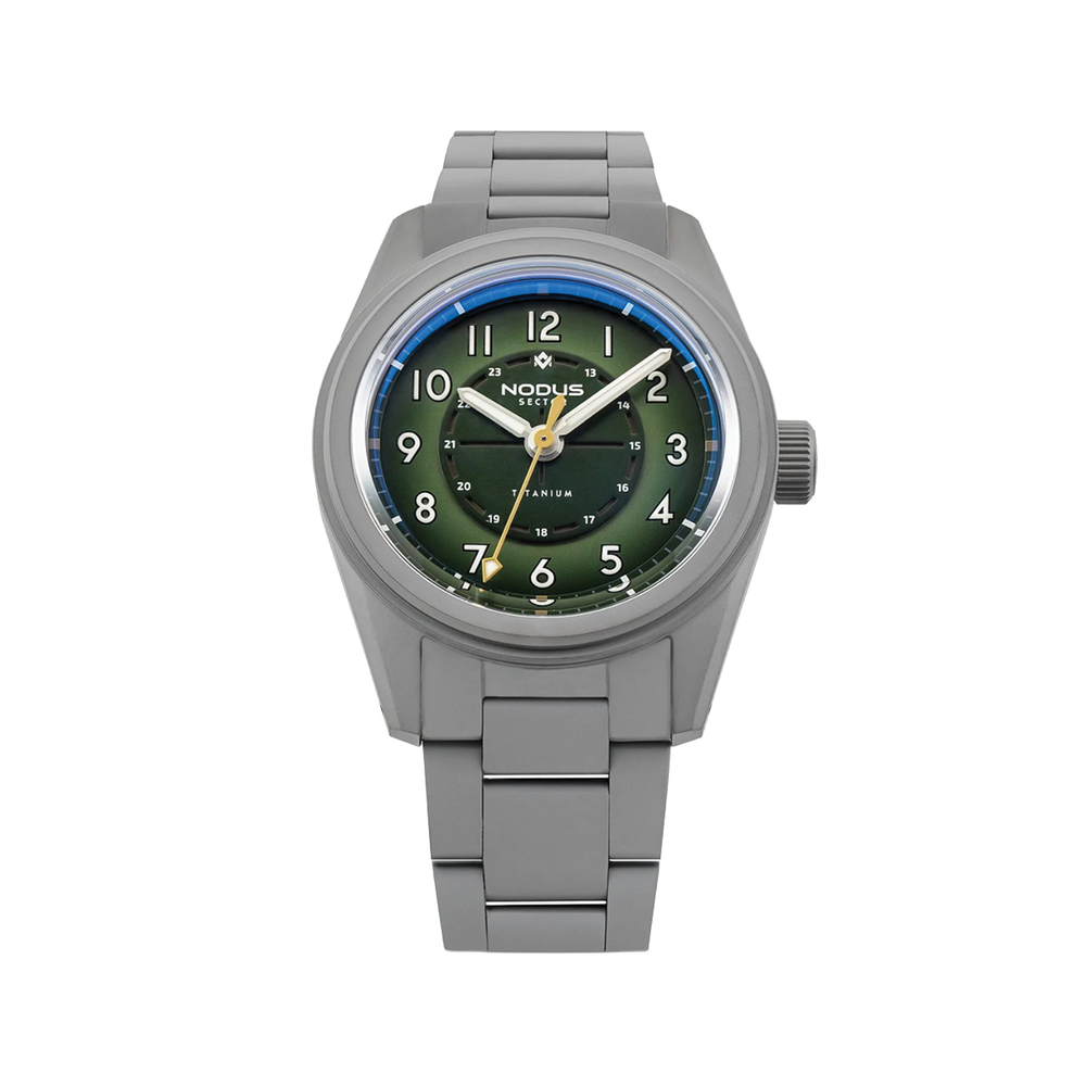 Sector II Field Titanium Sequoia 38mm - Green on Bracelet