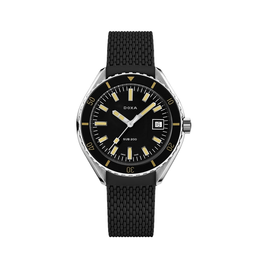 SUB 200 Sharkhunter Sapphire Inlay Bezel 42mm - Black on Rubber Strap
