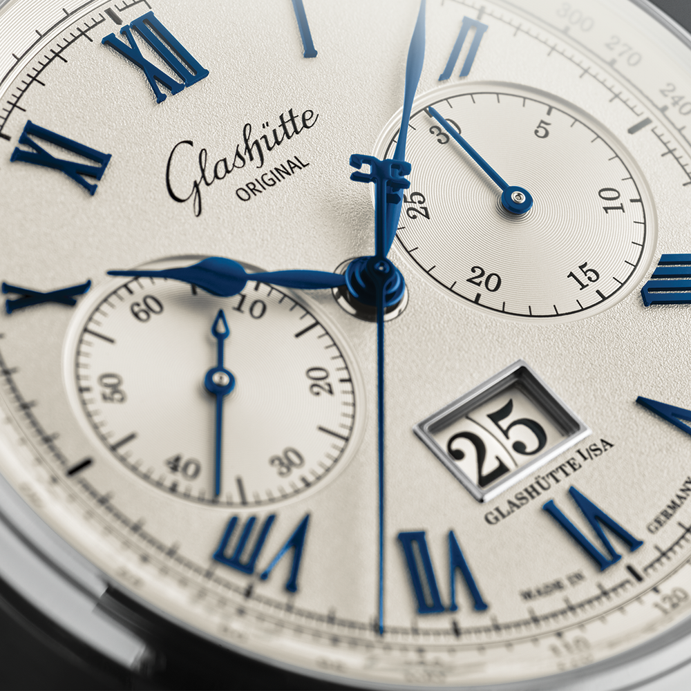 Senator Chronograph 41mm - Galvanic Silver on Leather Strap