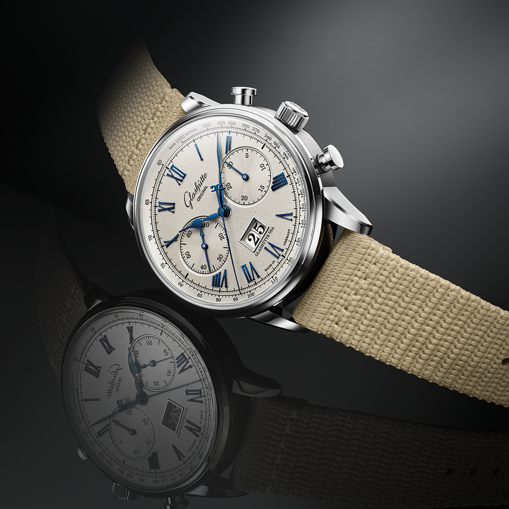 Senator Chronograph 41mm - Galvanic Silver on Fabric Strap