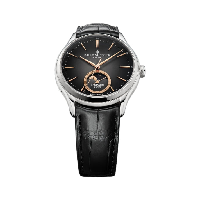 Clifton 10758 Moonphase 39mm - Grey on Leather Strap