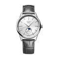 Flagship Heritage Moonphase 38.5mm - Sunray Silver on Leather Strap