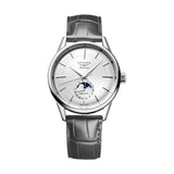 Flagship Heritage Moonphase 38.5mm - Sunray Silver on Leather Strap