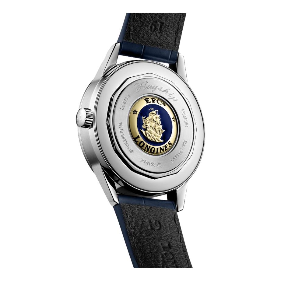 Flagship Heritage Moonphase 38.5mm - Sunray Blue on Leather Strap