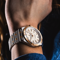 Chronomat Automatic Steel and 18K Red Gold 36mm - White, Mother-of-Pearl w/ Diamonds on Bracelet