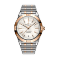 Chronomat Automatic Steel and 18K Red Gold 36mm - White, Mother-of-Pearl w/ Diamonds on Bracelet