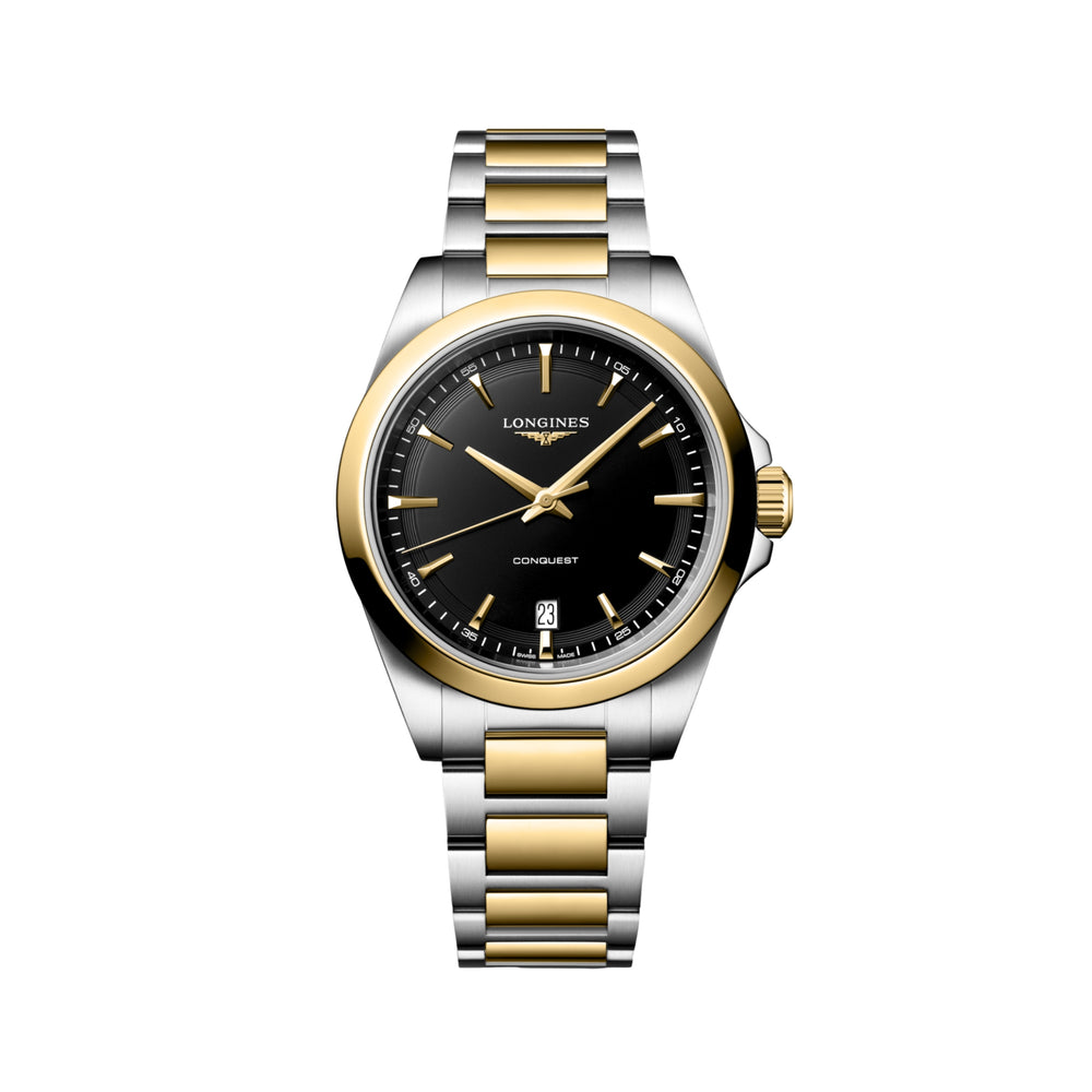 Conquest Quartz Two-Tone 38mm - Black on Bracelet