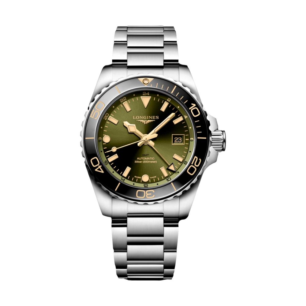 HydroConquest GMT 41mm - Green on Bracelet