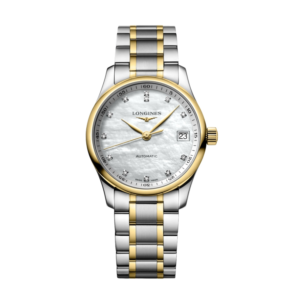 Master Collection Two-Tone 34mm - White, Mother-Of-Pearl on Bracelet