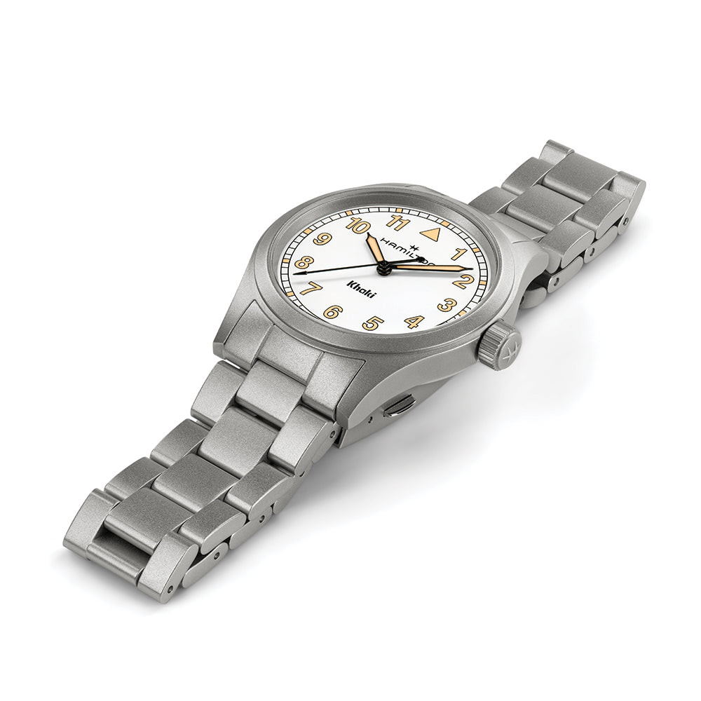Khaki Field Quartz 38mm - White on Bracelet