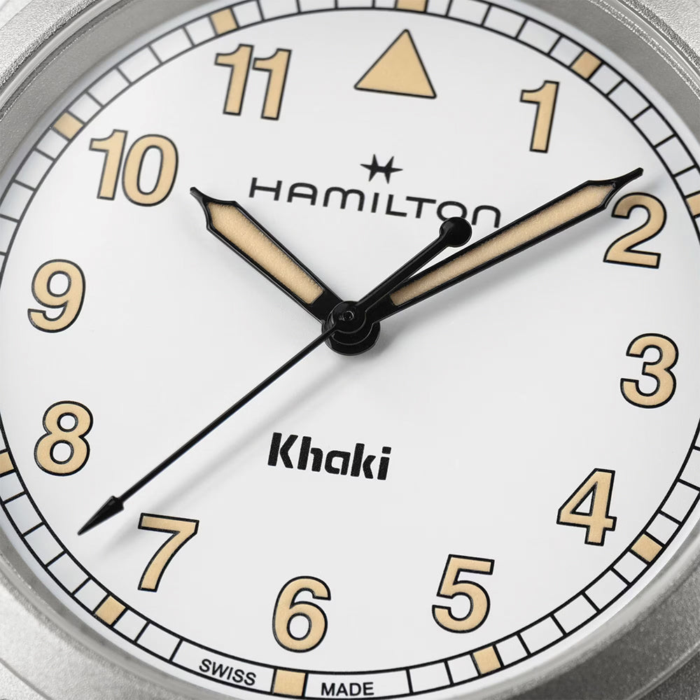 Khaki Field Quartz 38mm - White on Bracelet