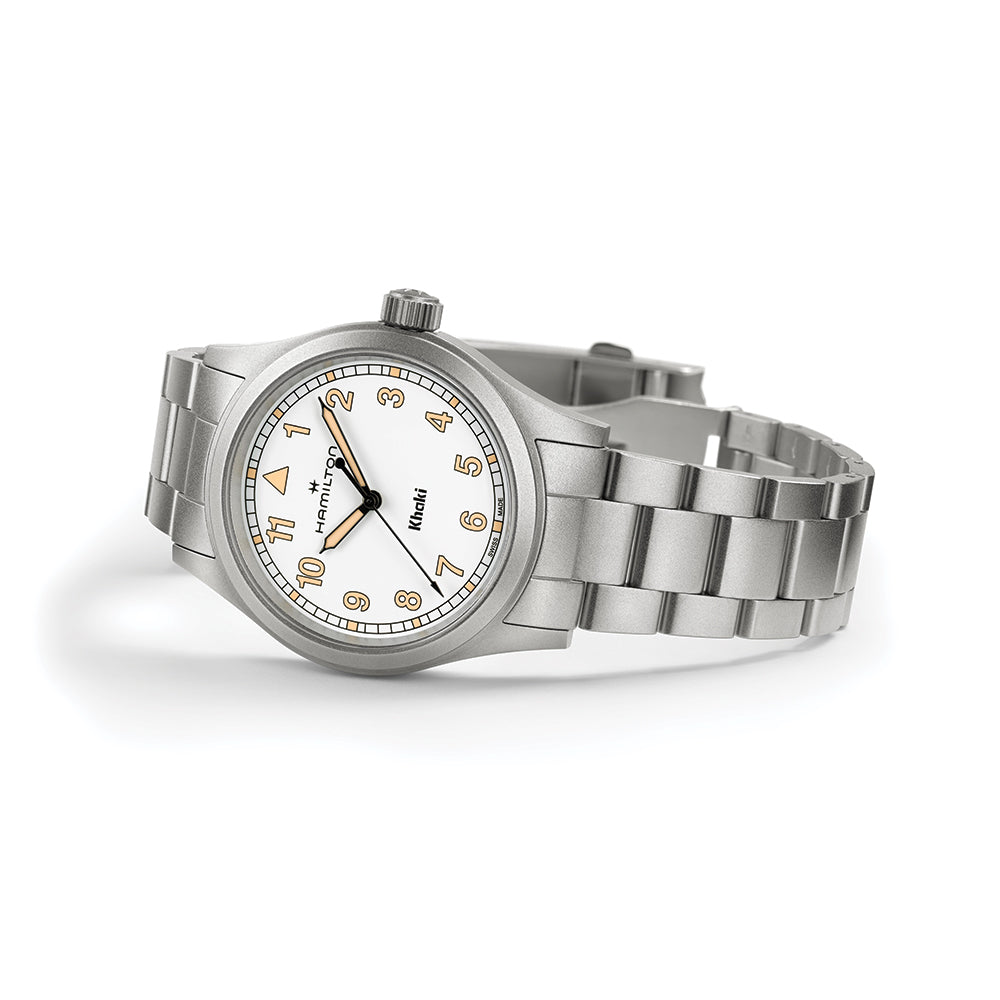 Khaki Field Quartz 38mm - White on Bracelet